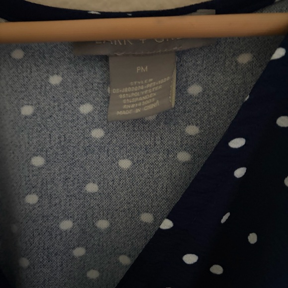 Elegant Navy Polka Dot Midi Dress - Picture 3 of 4